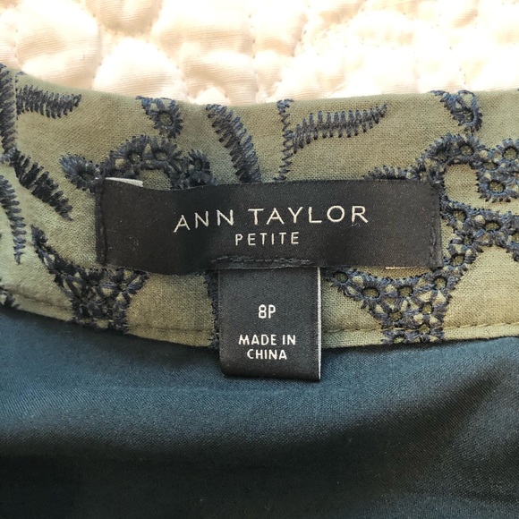 Ann Taylor spring skirt in green and navy - Picture 5 of 5